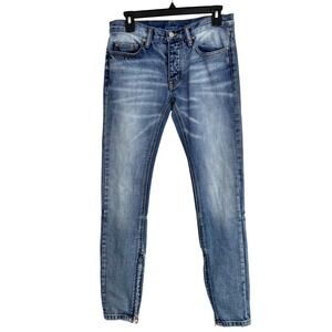 MNML M1 Stretch‎ Denim Slim Skinny Tapered Ankle Zip Jeans Men's Size 28